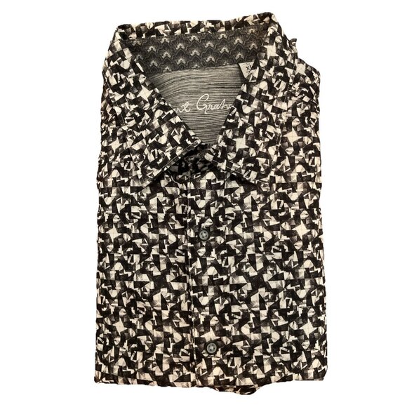 Robert Graham extra large classic fit black-and-white geometric print shirt - Picture 1 of 8